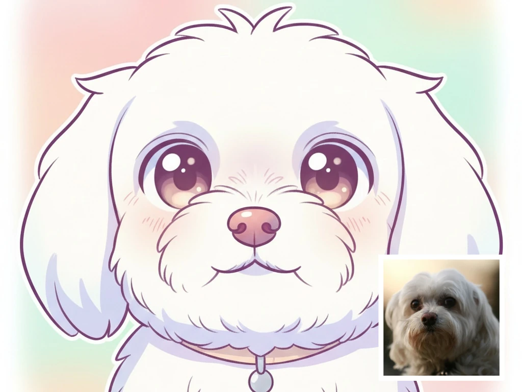 Pet to chibi art example illustration