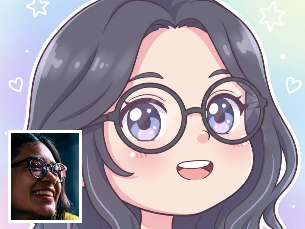 Portrait to chibi style example artwork