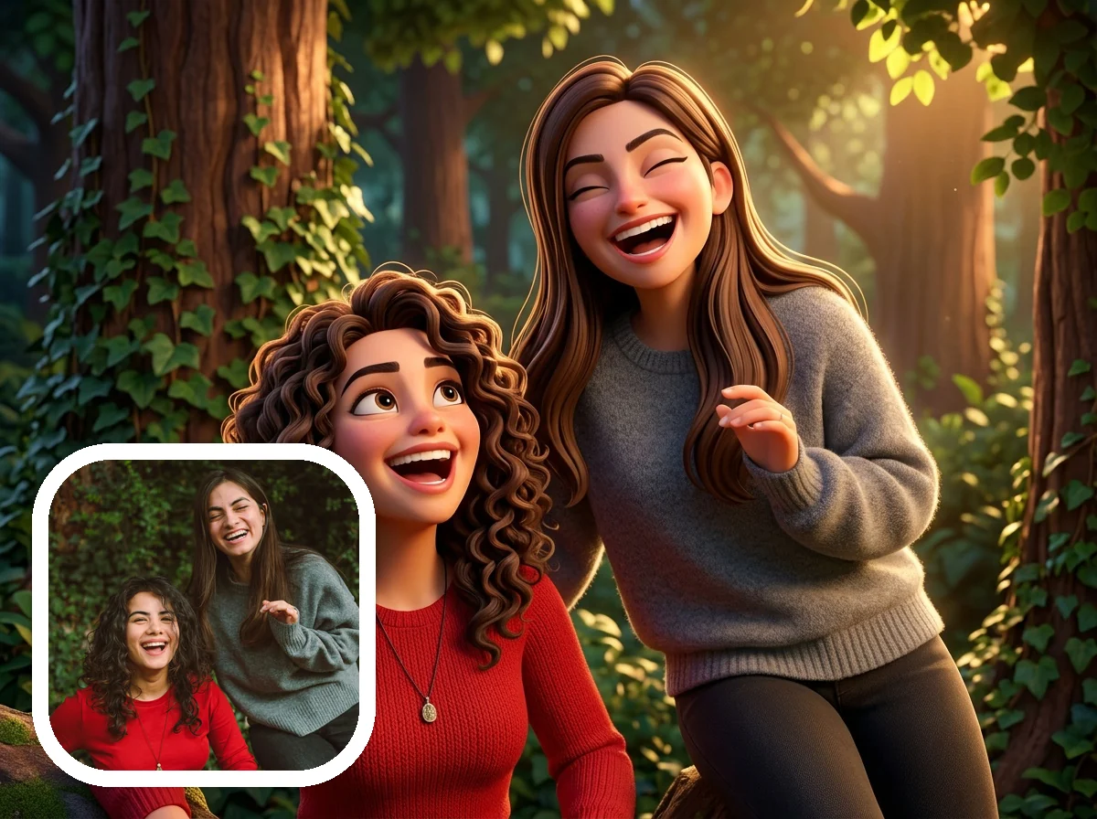 DreamWorks Style friendship adventure before and after example