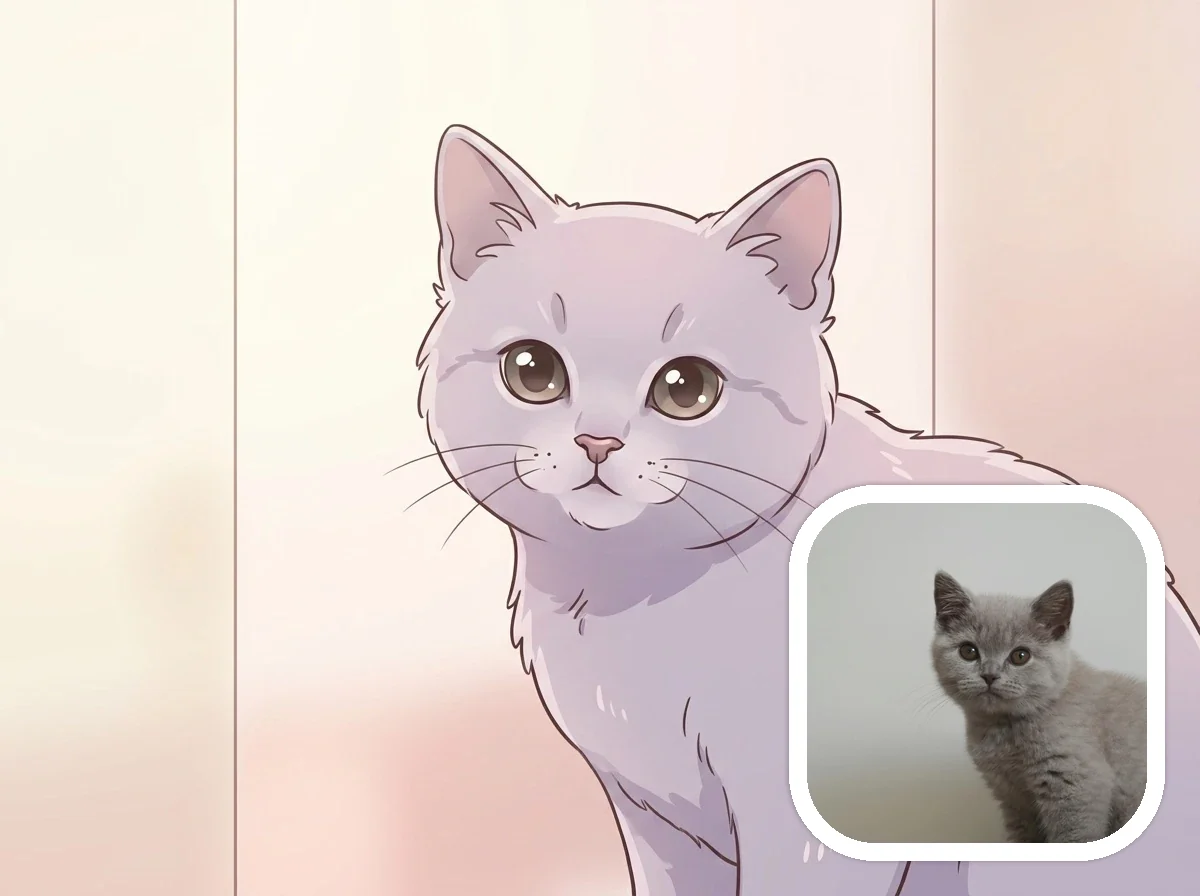 Korean Manhwa pet companion before and after example