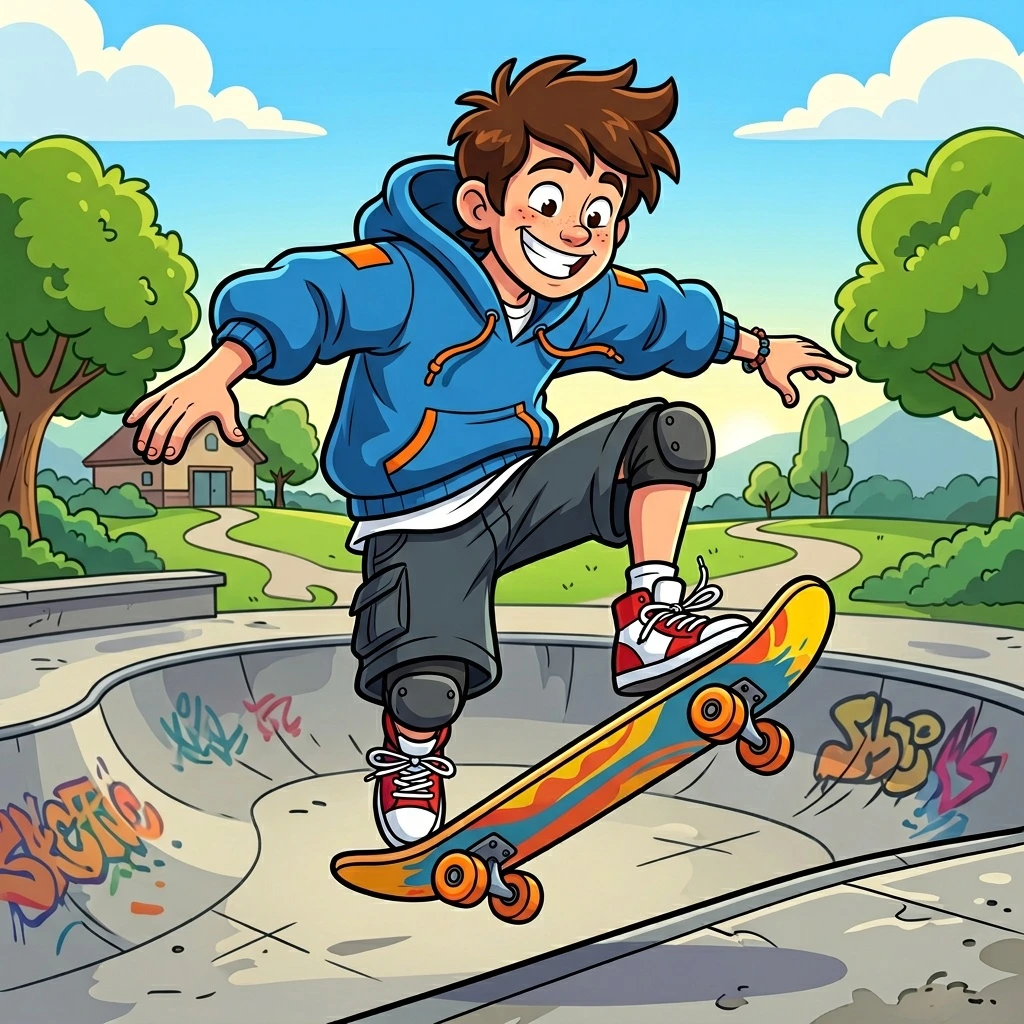 Photo to American Cartoon style example