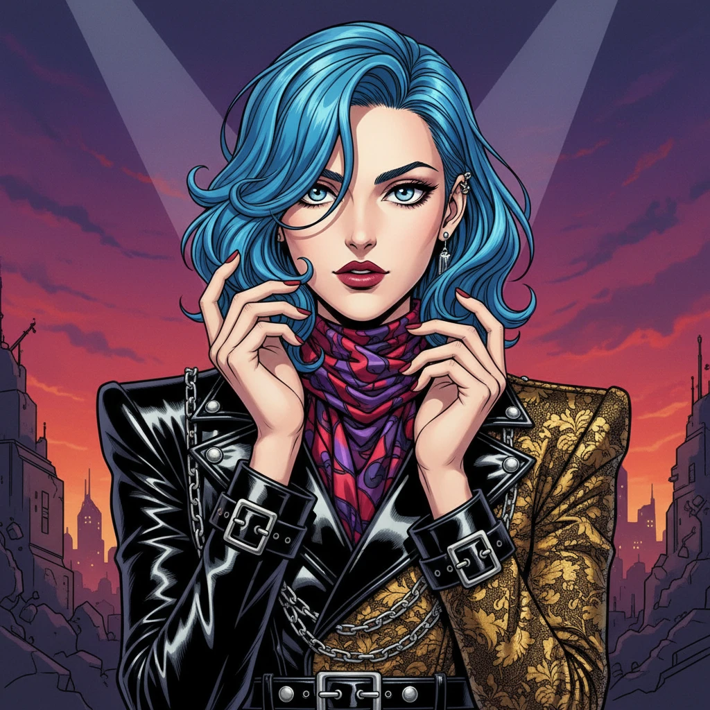 Photo to Bizarre Fashion Manga style example