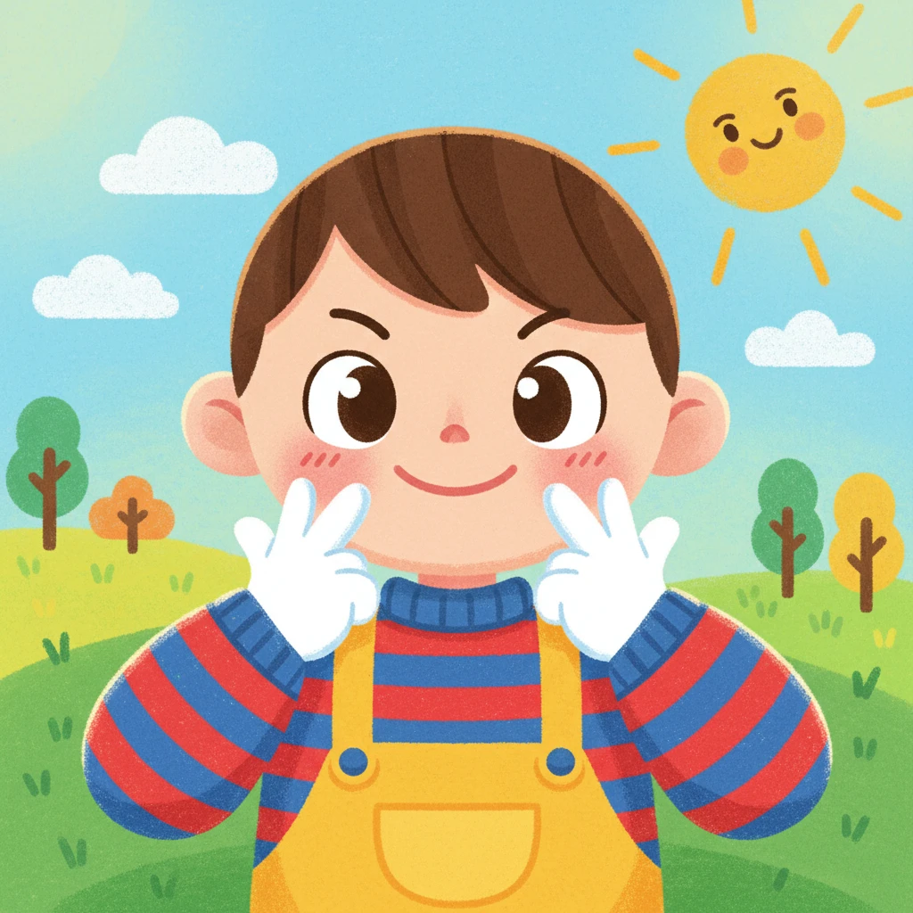 Photo to Childlike Crayon Cartoon style example