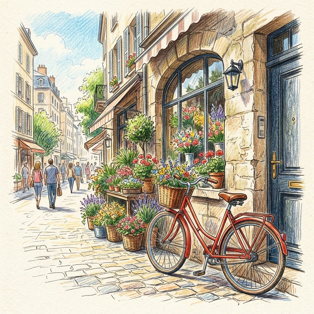 Photo to Colored Pencil Sketch style example