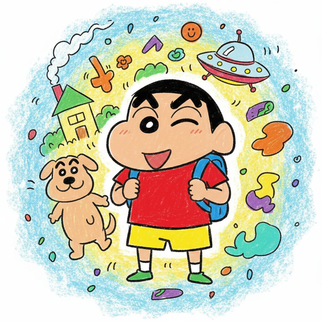 Photo to Crayon Shin-chan style example