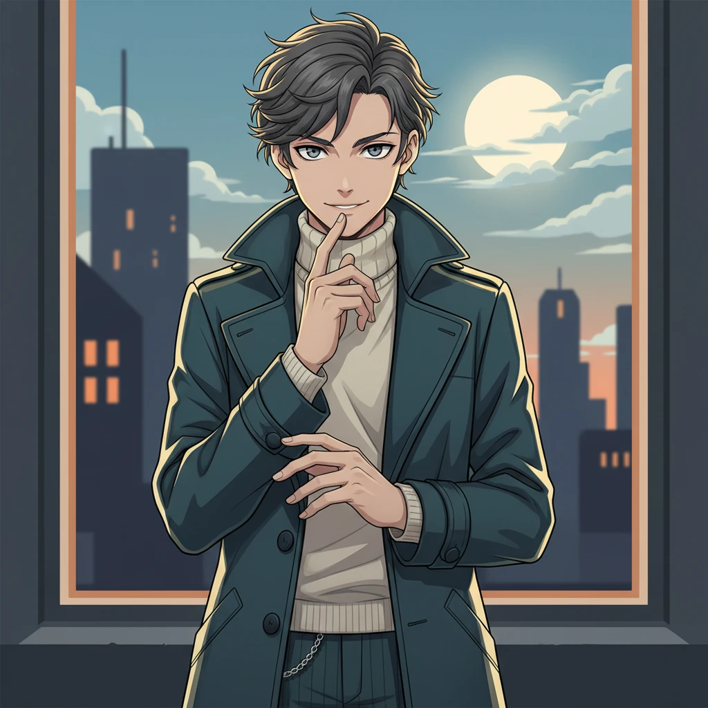 Photo to Detective Mystery Anime style example