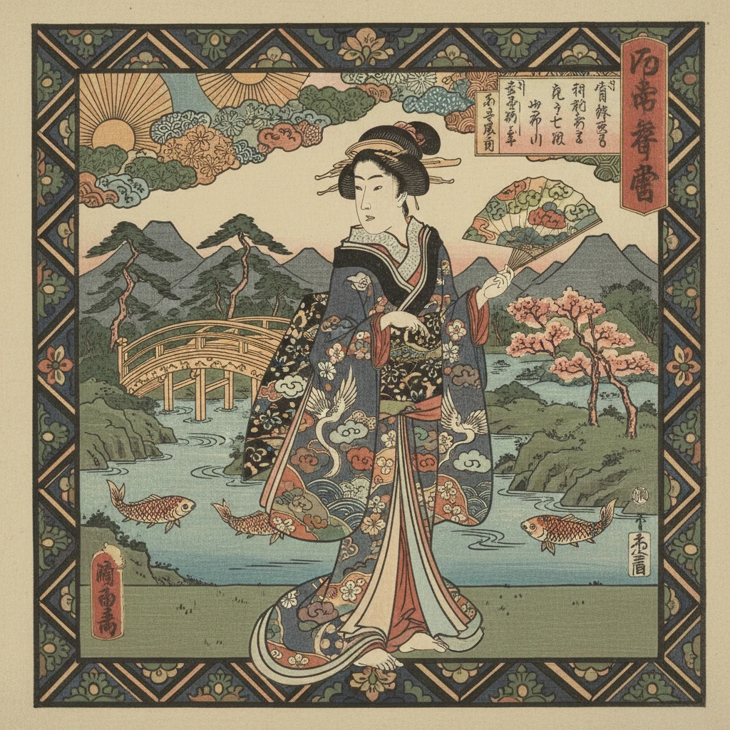 Photo to Japanese Ukiyo-e style example