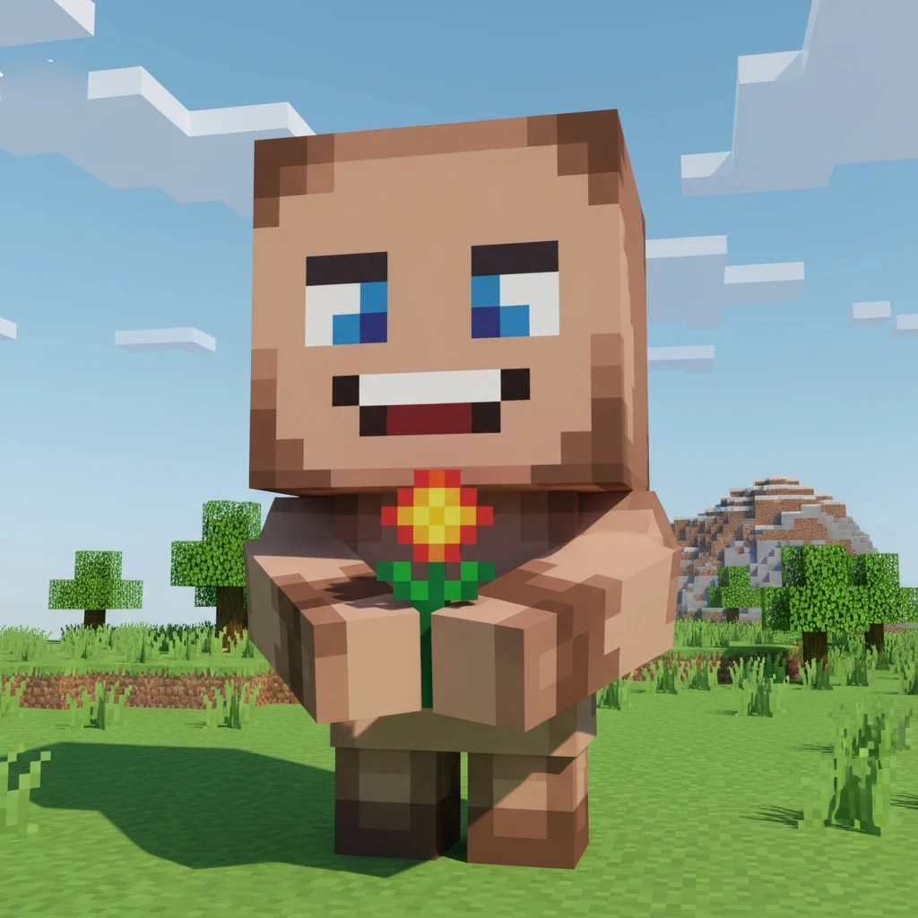 Photo to Minecraft style example